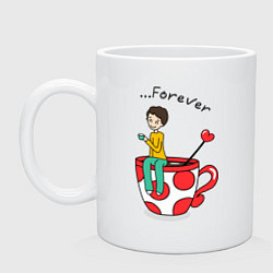 Кружка керамическая Forever, цвет: белый
