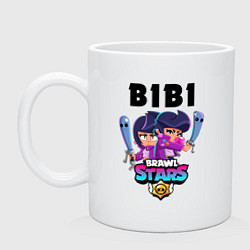 Кружка керамическая BRAWL STARS BIBI, цвет: белый