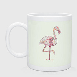 Кружка керамическая Узорчатый фламинго, цвет: фосфор