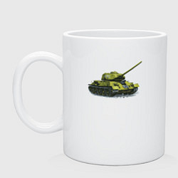 Кружка керамическая Т-34, цвет: белый