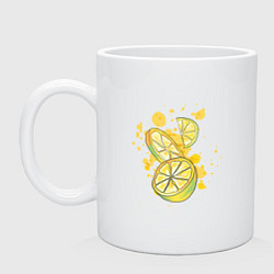 Кружка керамическая Лимон и Лайм, цвет: белый