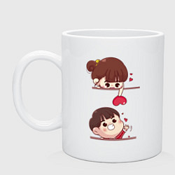 Кружка керамическая Аниме любовь, цвет: белый
