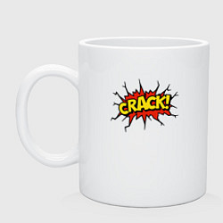 Кружка керамическая CRACK, цвет: белый