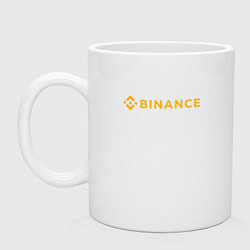 Кружка керамическая BINANCE БИНАНС БИРЖА СПИНА, цвет: белый
