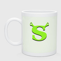 Кружка керамическая Shrek: Logo S, цвет: фосфор