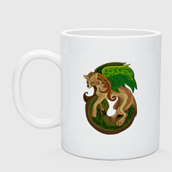 Кружка керамическая Древесная крылатая лиса, цвет: белый