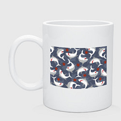 Кружка керамическая Акулы, цвет: белый