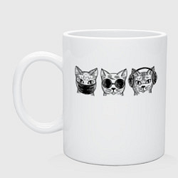 Кружка керамическая Не говорю Не вижу не слышу, цвет: белый