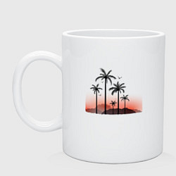 Кружка керамическая Palm tree, цвет: белый