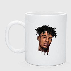 Кружка керамическая 21 Savage, цвет: белый