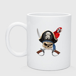 Кружка керамическая Капитан Джек, цвет: белый