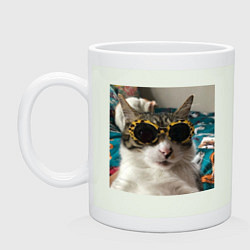 Кружка керамическая Мем про кота, цвет: фосфор