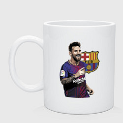 Кружка керамическая Lionel Messi Barcelona Argentina, цвет: белый