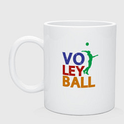 Кружка керамическая Game Volleyball, цвет: белый