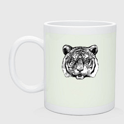 Кружка керамическая Тигр голова, цвет: фосфор