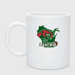 Кружка керамическая Milwaukee Bucks, цвет: белый