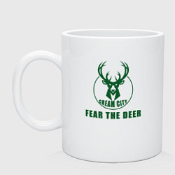 Кружка керамическая Fear The Deer, цвет: белый