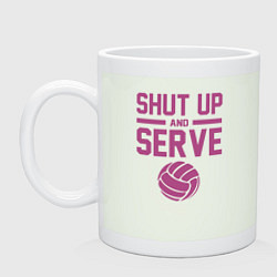 Кружка керамическая Shut Up And Serve, цвет: фосфор