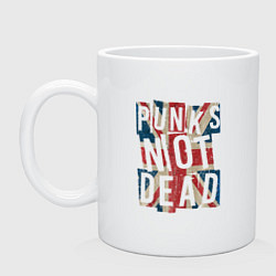 Кружка керамическая Punks not dead, цвет: белый
