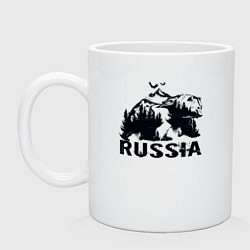 Кружка керамическая Russian bear, цвет: белый