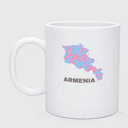 Кружка керамическая Люблю Армению, цвет: белый