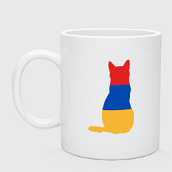 Кружка керамическая Армянский Кот, цвет: белый