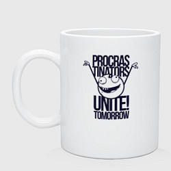 Кружка керамическая Лодыри объединяются завтра, цвет: белый
