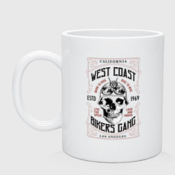 Кружка керамическая West Coast Bikers Gang, цвет: белый