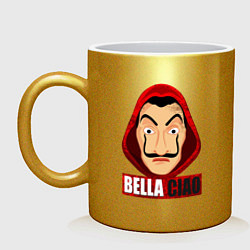 Кружка керамическая Белла Чао, цвет: золотой