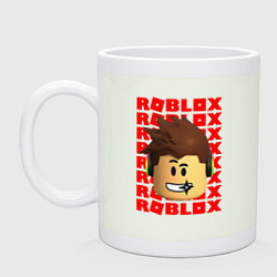 Кружка керамическая ROBLOX RED LOGO LEGO FACE, цвет: фосфор