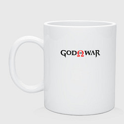 Кружка керамическая GOD OF WAR LOGO BLACK RED, цвет: белый