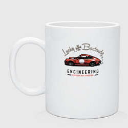 Кружка керамическая Porsche Lucky Bastardz, цвет: белый