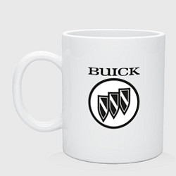 Кружка керамическая Buick Black and White Logo, цвет: белый