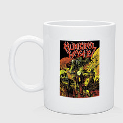 Кружка керамическая Municipal Waste - death on a motorcycle, цвет: белый
