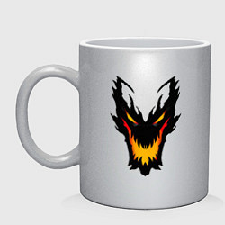 Кружка керамическая ЛИЦО SHADOW FIEND DOTA2, цвет: серебряный