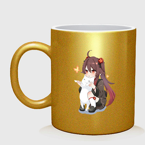 Кружка ХУ ТАО И БЕЛЫЙ КОТИК / Золотой – фото 1