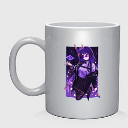 Кружка керамическая Баал модная Шогун Райден Геншин, цвет: серебряный