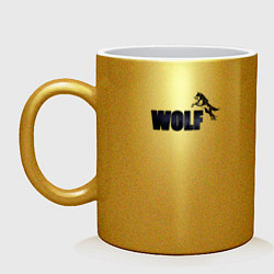 Кружка керамическая Wolf brand, цвет: золотой
