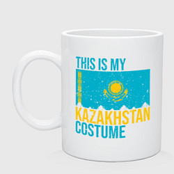 Кружка керамическая Казахстанскйи костюм, цвет: белый