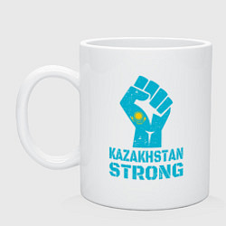 Кружка керамическая Казахстан - Сила, цвет: белый