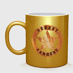 Кружка керамическая Wasteland 3 desert rangers star emblem, цвет: золотой