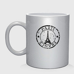 Кружка керамическая Париж, Франция, Эйфелева башня, цвет: серебряный