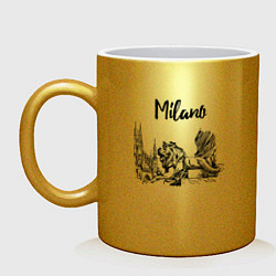 Кружка керамическая Италия Милан, цвет: золотой