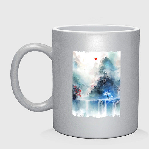 Кружка Изумительный японский пейзаж / Серебряный – фото 1