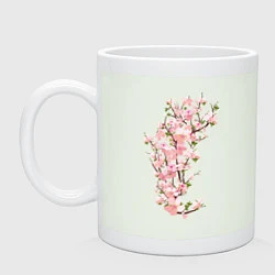 Кружка керамическая Весна Цветущая сакура Japan, цвет: фосфор