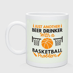 Кружка керамическая Basketball & Beer, цвет: фосфор
