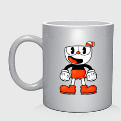 Кружка керамическая Cuphead красная чашечка, цвет: серебряный