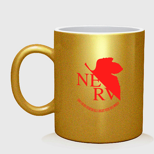 Кружка Nerv в Neon Genesis Evangelion / Золотой – фото 1