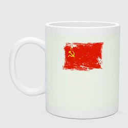Кружка керамическая Рваный флаг СССР, цвет: фосфор