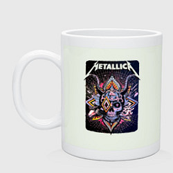 Кружка керамическая Metallica Playbill Art skull, цвет: фосфор